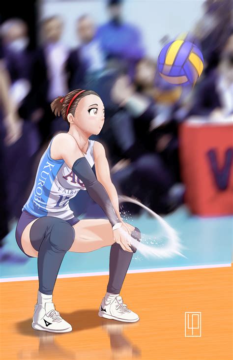 ArtStation - Volleyball anime girl with a red headband