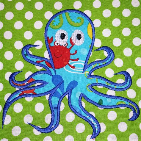 Fun, simple octopus applique design in three sizes. This cute octopus has tons of character ...