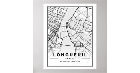 Longueuil Quebec Canada Travel City Map Poster | Zazzle