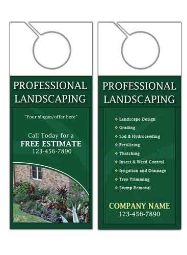 Professional Landscaping Door Hanger 2 sided