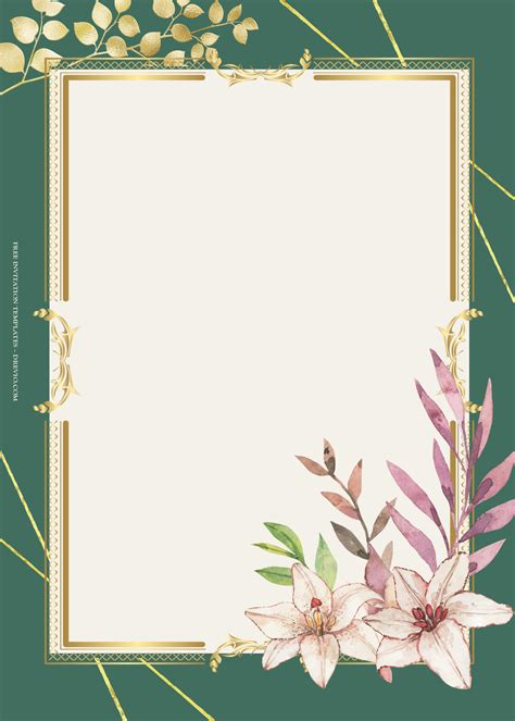 7-Simple-Greenery-Gold-Floral-Wedding-Invitation-Templates-Four ...