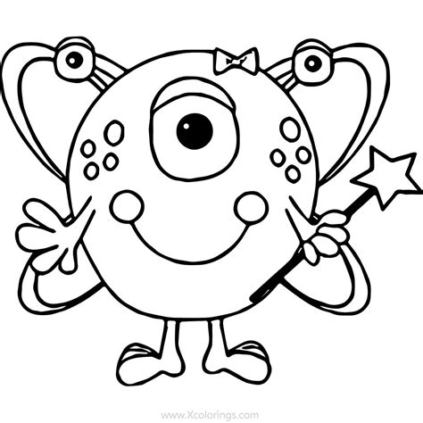 Cute Alien with Magic Coloring Pages - XColorings.com