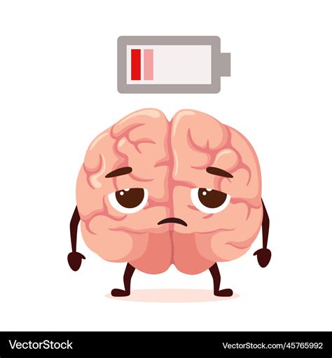 Tired human brain Royalty Free Vector Image - VectorStock