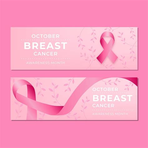 Cancer awareness month banners | Free Vector