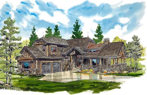 Plan 12921KN: Mountain House Plan Huge Wrap-Around Porch | Mountain house plans, Cabin house ...