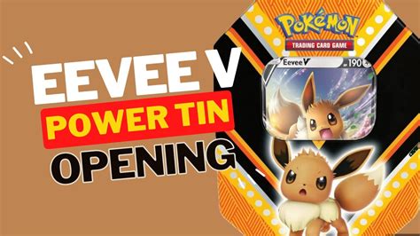 Pokemon TCG Eevee V Power Tin Opening (Can we get the all the hits from these 4 packs?) - YouTube