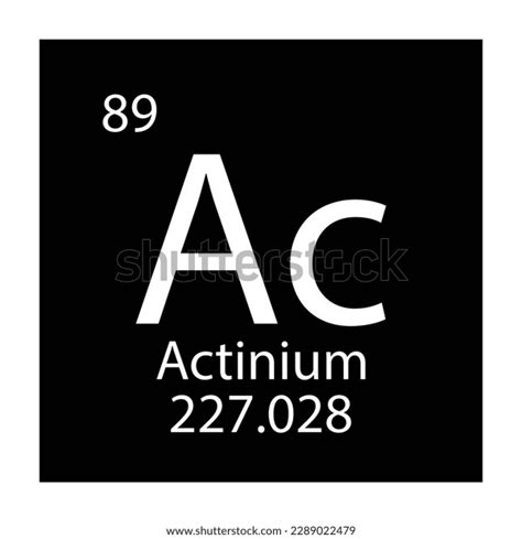 Periodic Table Element Chemical Symbol Actinium Stock Vector (Royalty Free) 2289022479 ...