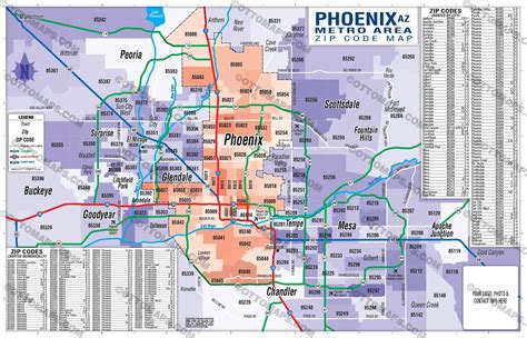 Zip Code Map Phoenix Arizona Area - Map of world