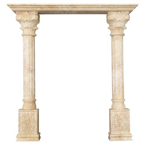 Decorative Limestone Portico with Fluted Columns - Pisa Stone