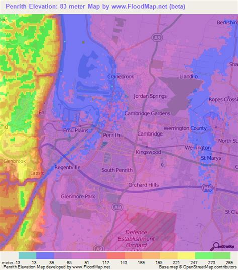 Elevation of Penrith,Australia Elevation Map, Topography, Contour