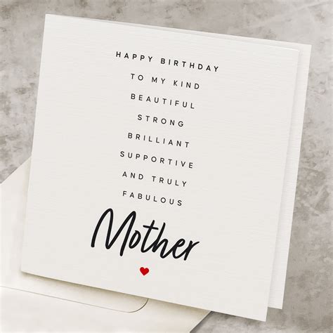 Cute Birthday Card for Mom With Poem Mother Birthday Gift - Etsy