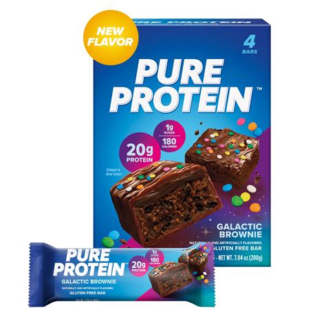 Pure Protein Bars, Galactic Brownie, 20g Protein, Gluten Free, 1.76 oz ...