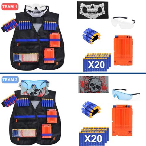 2 Sets Tactical Vest Kits for Nerf Gun 2 Pack N-Strike Elite Tactical ...