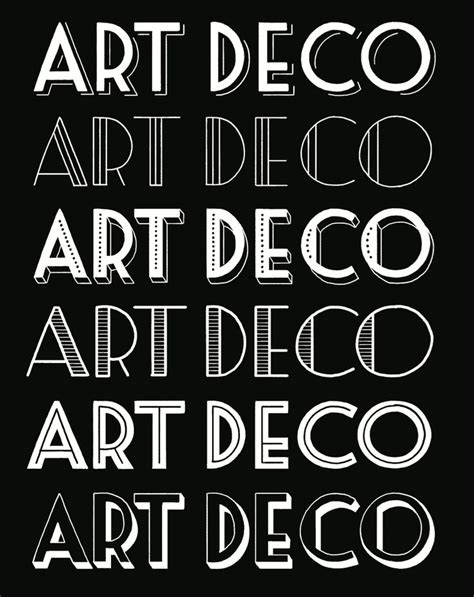 Art Deco lettering is a geometric type style from the early 20th century that was used primarily ...