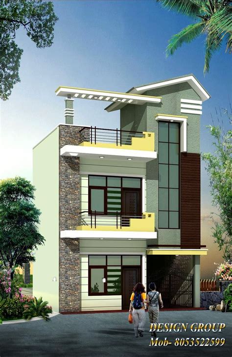 Front elevation in 2019 House elevation Duplex house, front elevation elevation in 2019 duplex ...