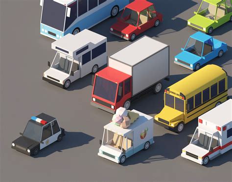 3D model Cartoon Low Poly Cars Pack | CGTrader