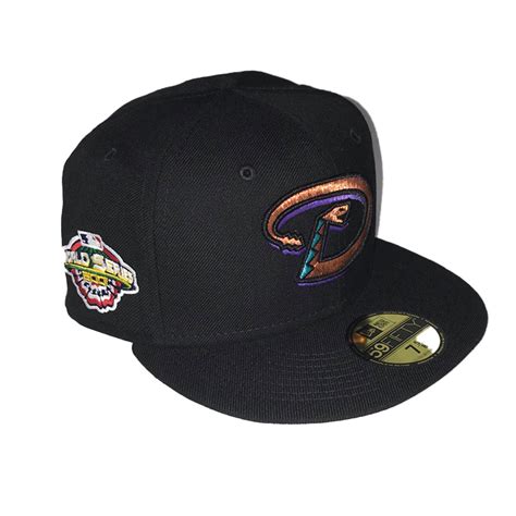 New Era Mens MLB Arizona Diamondbacks World Series 2001 59Fifty Fitted Hat 70571202 Black, Pink ...