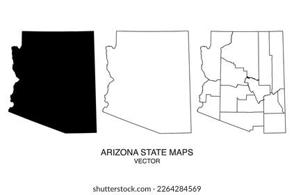 Arizona State Map Black Blank Outline Stock Vector (Royalty Free) 2264284569 | Shutterstock