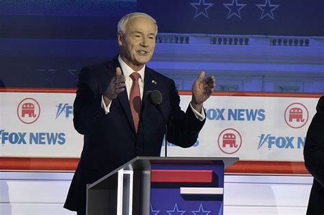 Hutchinson shuns fireworks in first GOP presidential primary debate ...