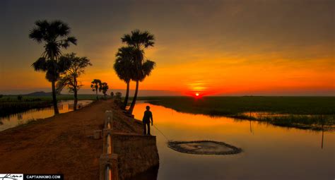 First Sunset in Cambodia from My Home Village