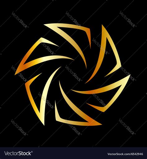 Golden aperture logo Royalty Free Vector Image