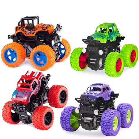 Buy Monster Truck Toys - Friction Powered Toy Cars Push and Go Vehicles for Kids Best Christmas ...