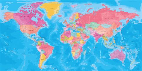 Carte Du Monde Couleur - Image to u