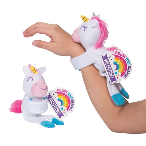 Hugging Stuffed Unicorns Slap Bracelets with Cards | Valentine cards handmade, Valentines cards ...