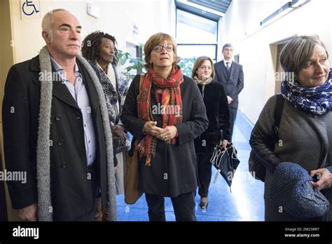 Ecolo's Eric Bierin and Ecolo's Isabelle Durant attend the funeral ...