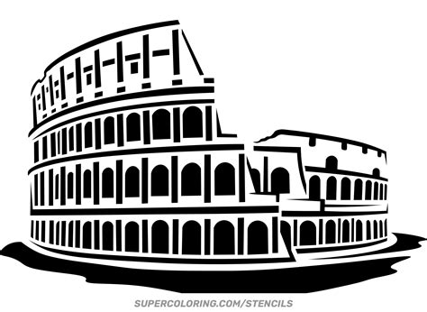 Stencil of Colosseum | Free Printable Papercraft Templates