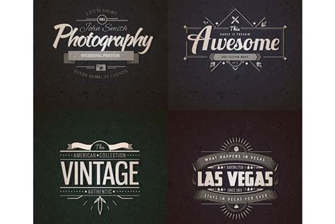 Realistic Vintage Logo Templates PSD