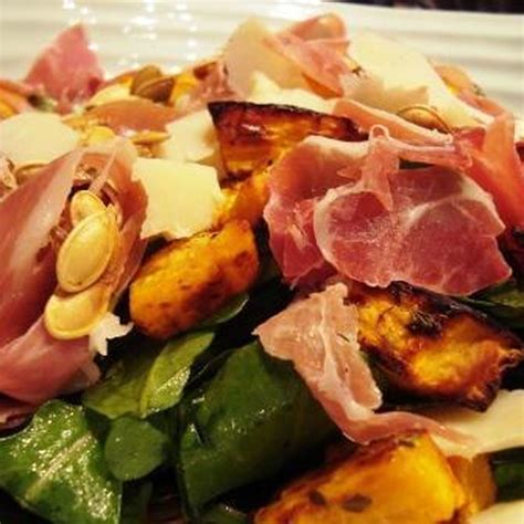 Roasted pumpkin, Serrano ham & Manchego cheese autumn salad Recipe on Food52 | Recipe | Autumn ...