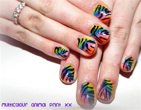 multi coloured tiger stripes nail art by emiiping on DeviantArt