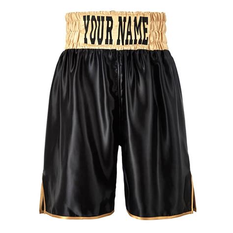 These Suzi Wong Classic Satin Black Boxing Shorts with Gold Waist Band are one of our best ...