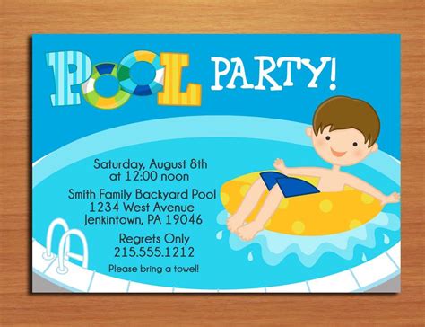 pool party free invitations - Google Search | Pool party invitation template, Pool party ...