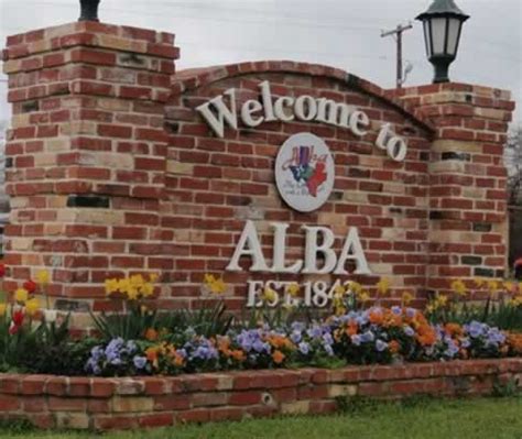 Alba Texas in Wood County, history, population, Lake Fork and links