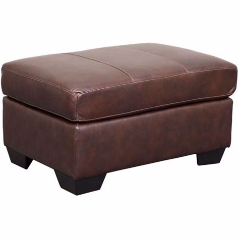 Morelos Brown Italian Leather Ottoman | 0P1-345O | AFW.com