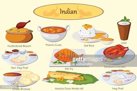 Collection Of Delicious Indian Food Stock Clipart | Royalty-Free ...