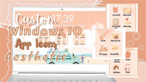 HOW TO CHANGE DESKTOP ICONS🍑 ON WINDOWS10 🍑 AESTHETIC🍑 - YouTube