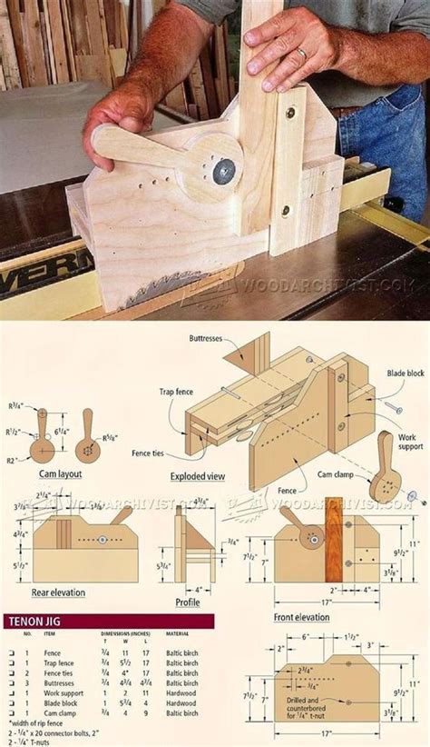 Table Saw Tenon Jig Plans - Joinery Tips, Jigs and Techniques ...