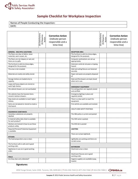 Workplace Safety Inspection Checklist Template – Dremelmicro