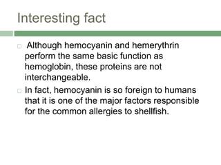 Hemocyanin and Hemerythrin | PPT