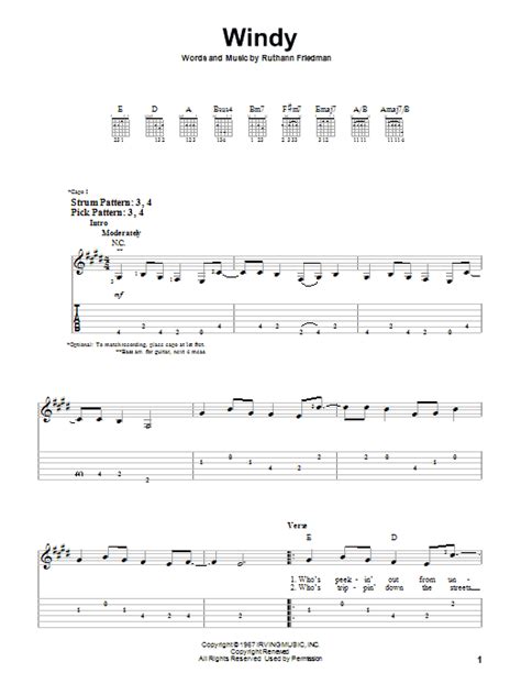 Windy by The Association - Easy Guitar Tab - Guitar Instructor