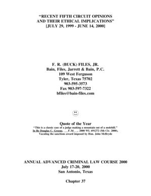 Fillable Online RECENT FIFTH CIRCUIT OPINIONS AND ... - State Bar of Texas Fax Email Print ...