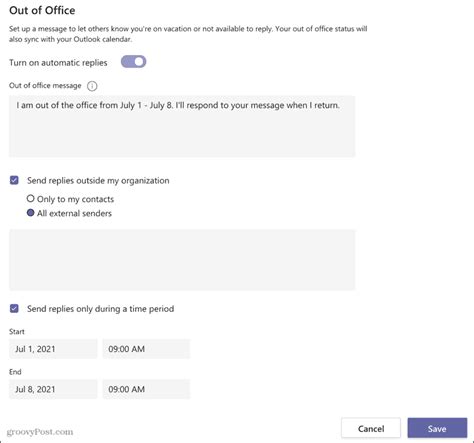 How To Set Up An Out Of Office Message In Microsoft Teams | midargus