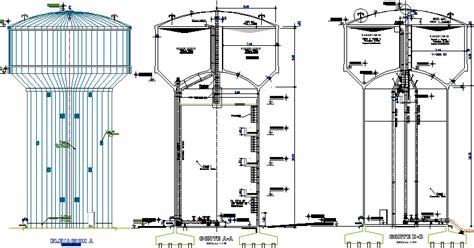 Water Reservoir Tower Architecture Project dwg file - Cadbull