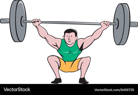 Weightlifter deadlift lifting weights cartoon Vector Image