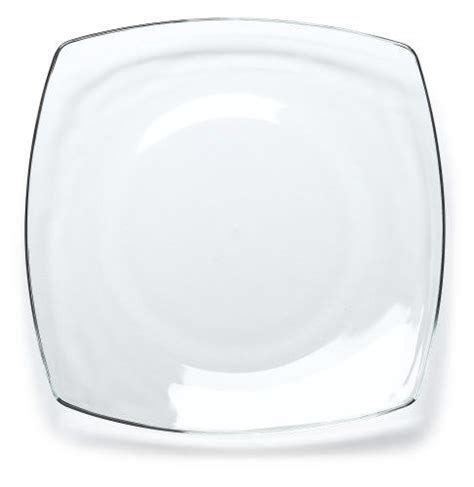 Bormioli Rocco Eclissi Clear Square Dinner Plates, Set of 12 | Square ...