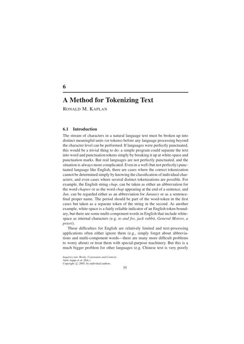 (PDF) A Method for Tokenizing Text