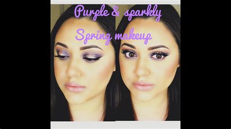 Purple Glitter Spring Makeup !!! - YouTube